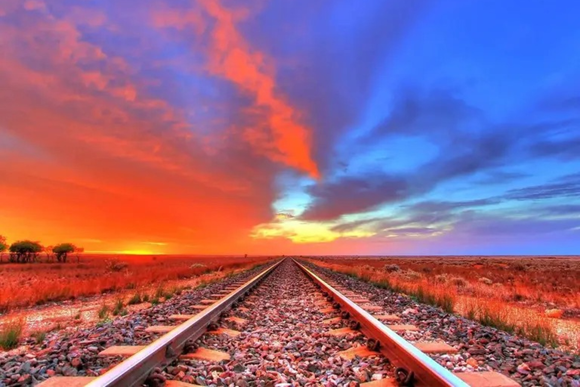 Train journey across the outback