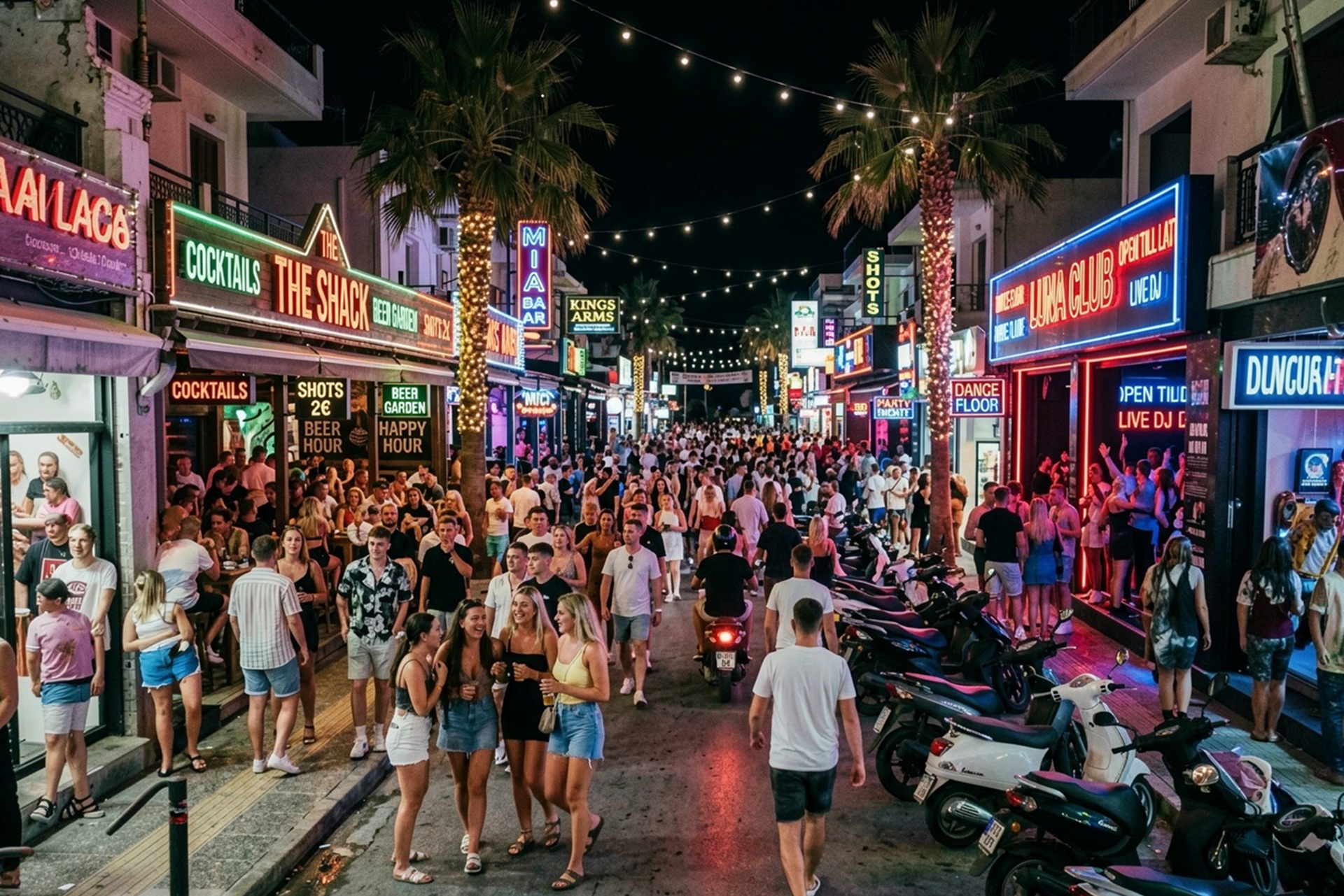 Nights out in a Greek beach resort