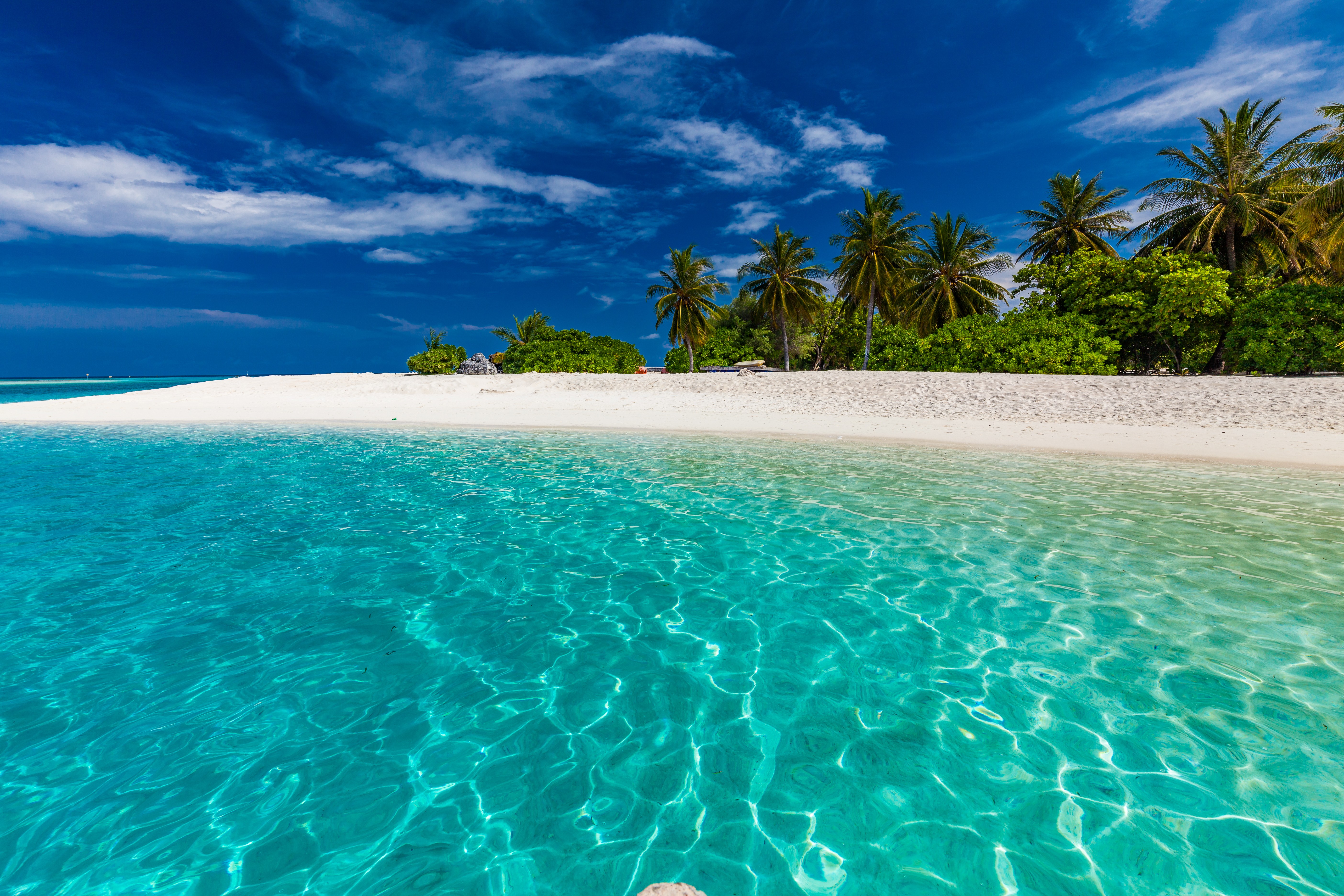 White sand beach and crystal clear water