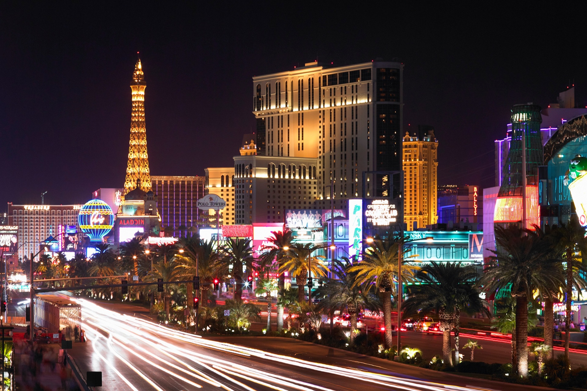 Las vegas Strip illuminated at night