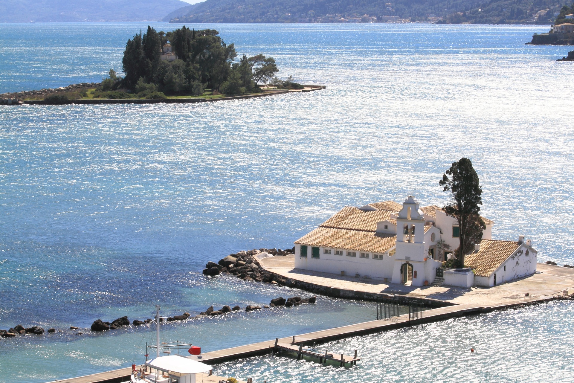 Corfu Vlacherna Monastery and Mouse island