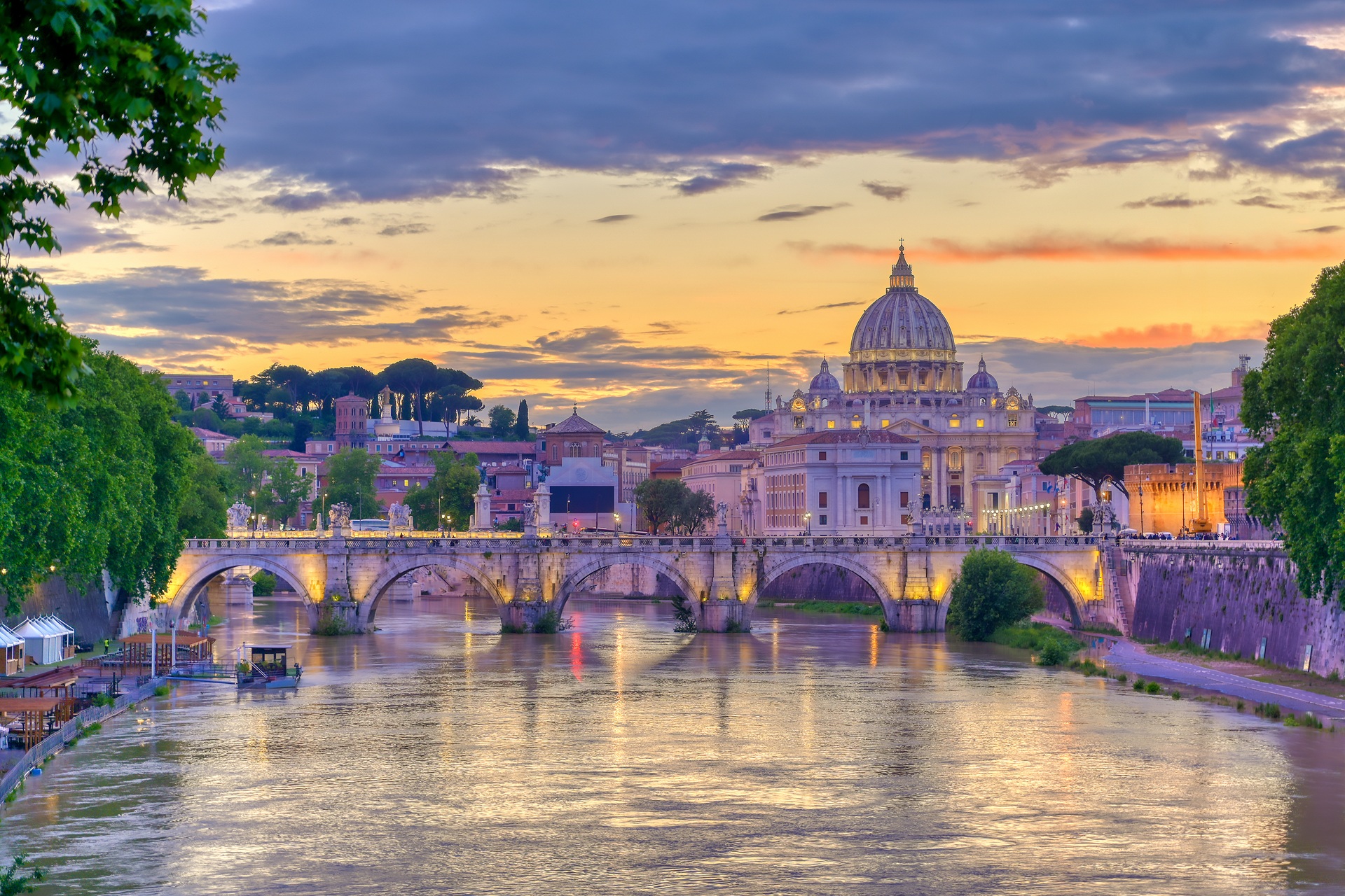 The River Tiber and St Peters Basilica - Rome