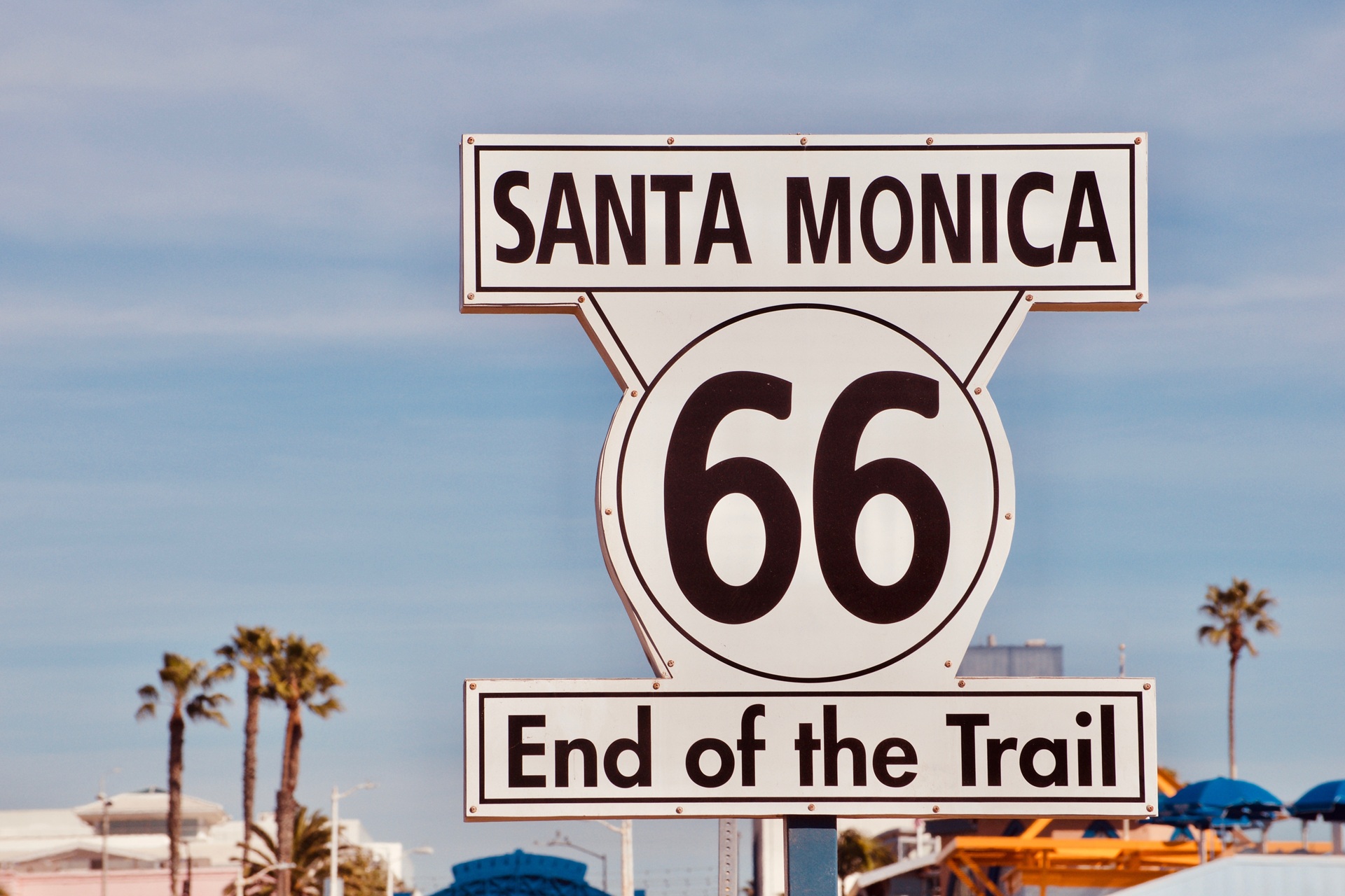 End of Route 66 sign in Santa Monica