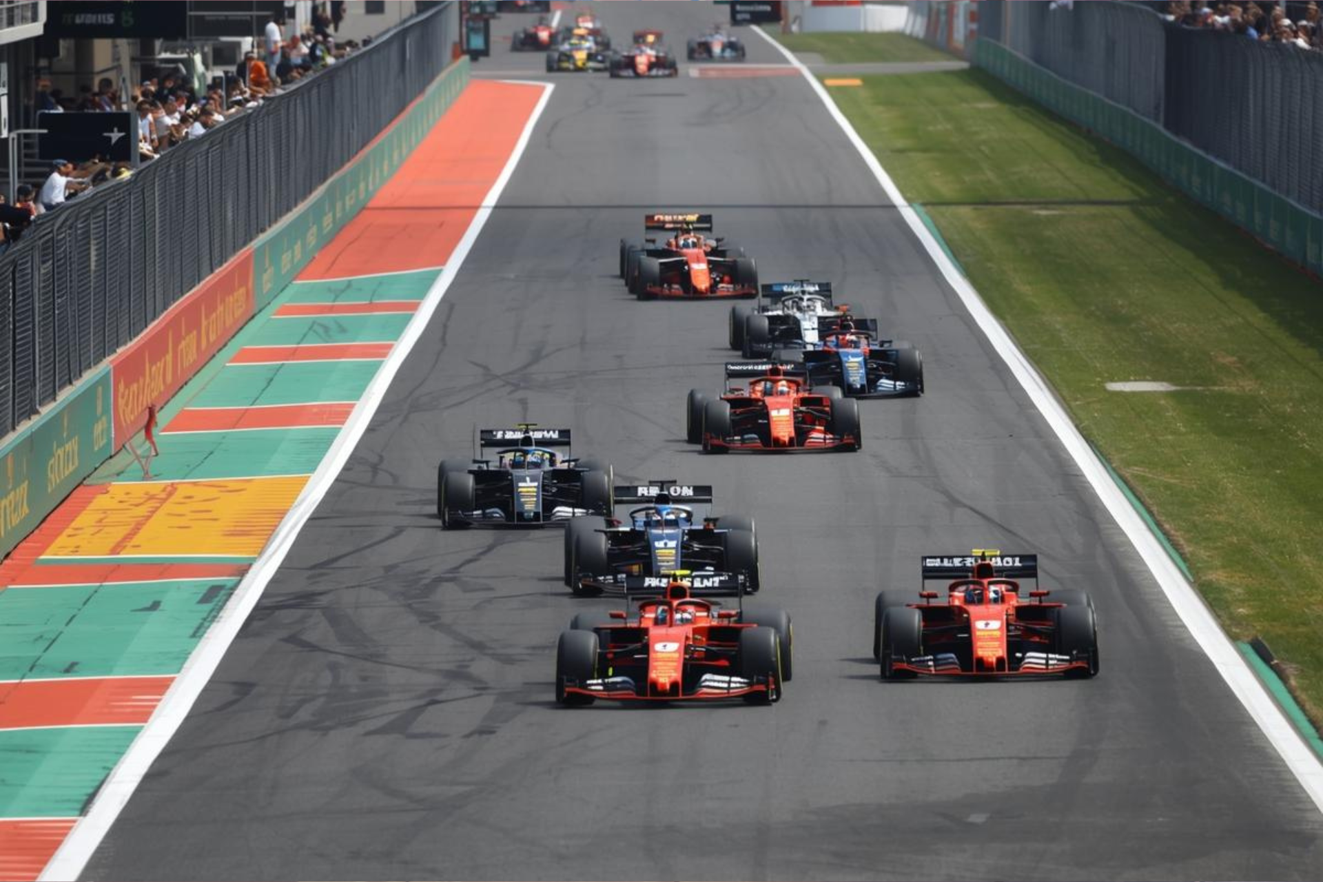 Grand Prix Cars on Race Track