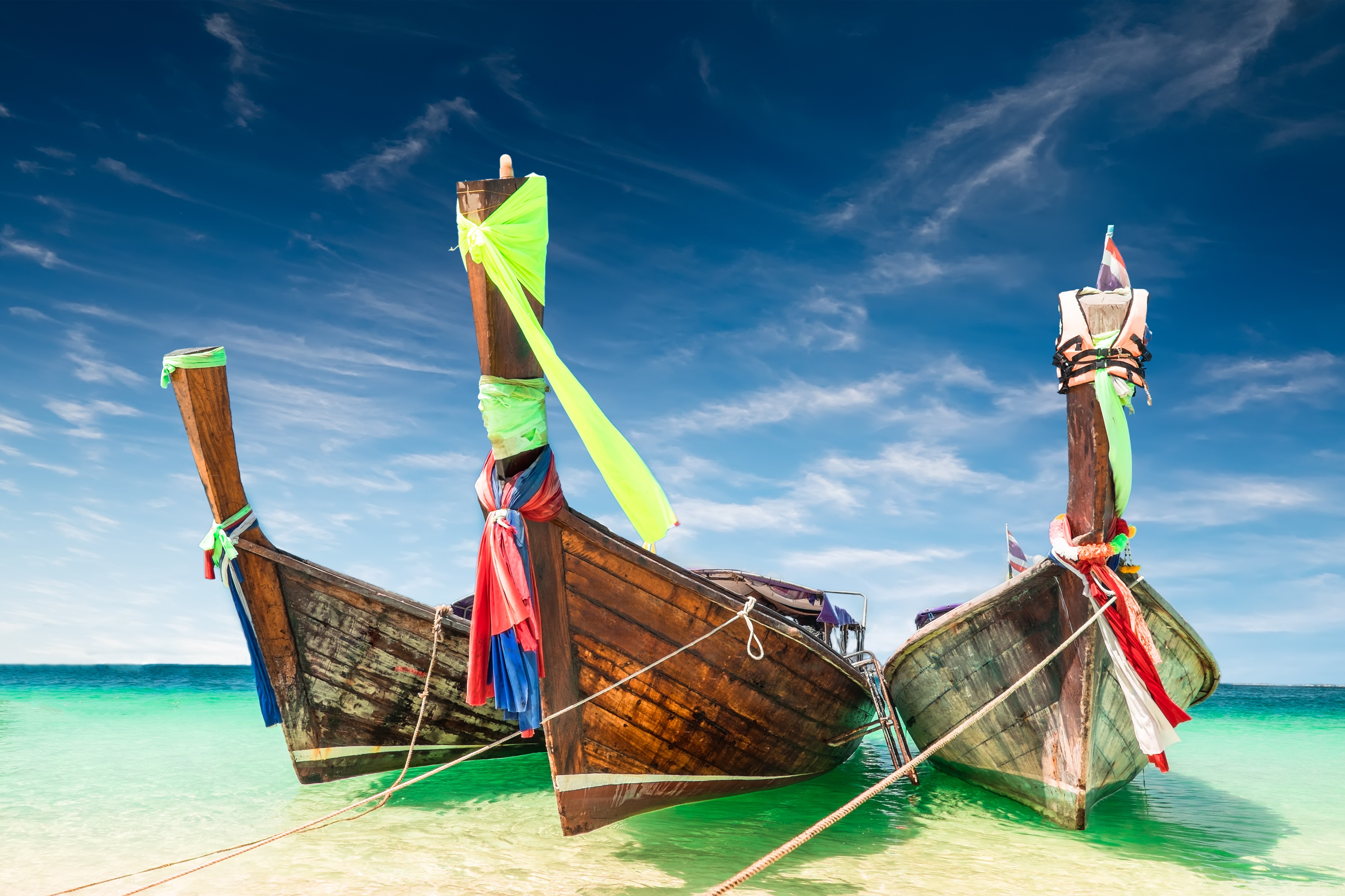 Traditional Longtail boats in Thailand