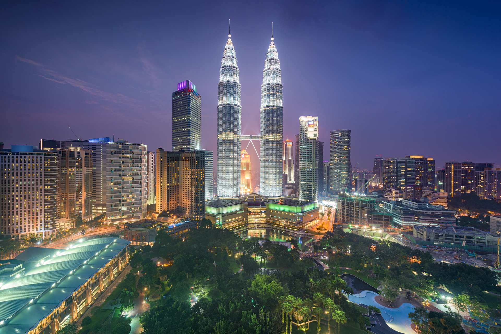 The Petronas Towers in Kuala Lumpur