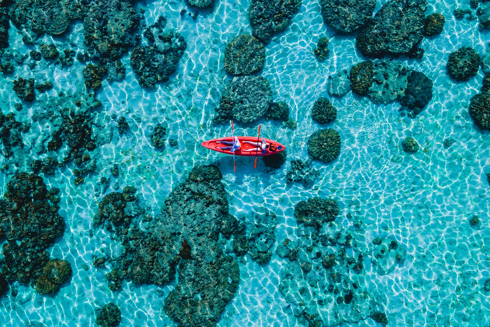 Aerial View of great Barrier reef