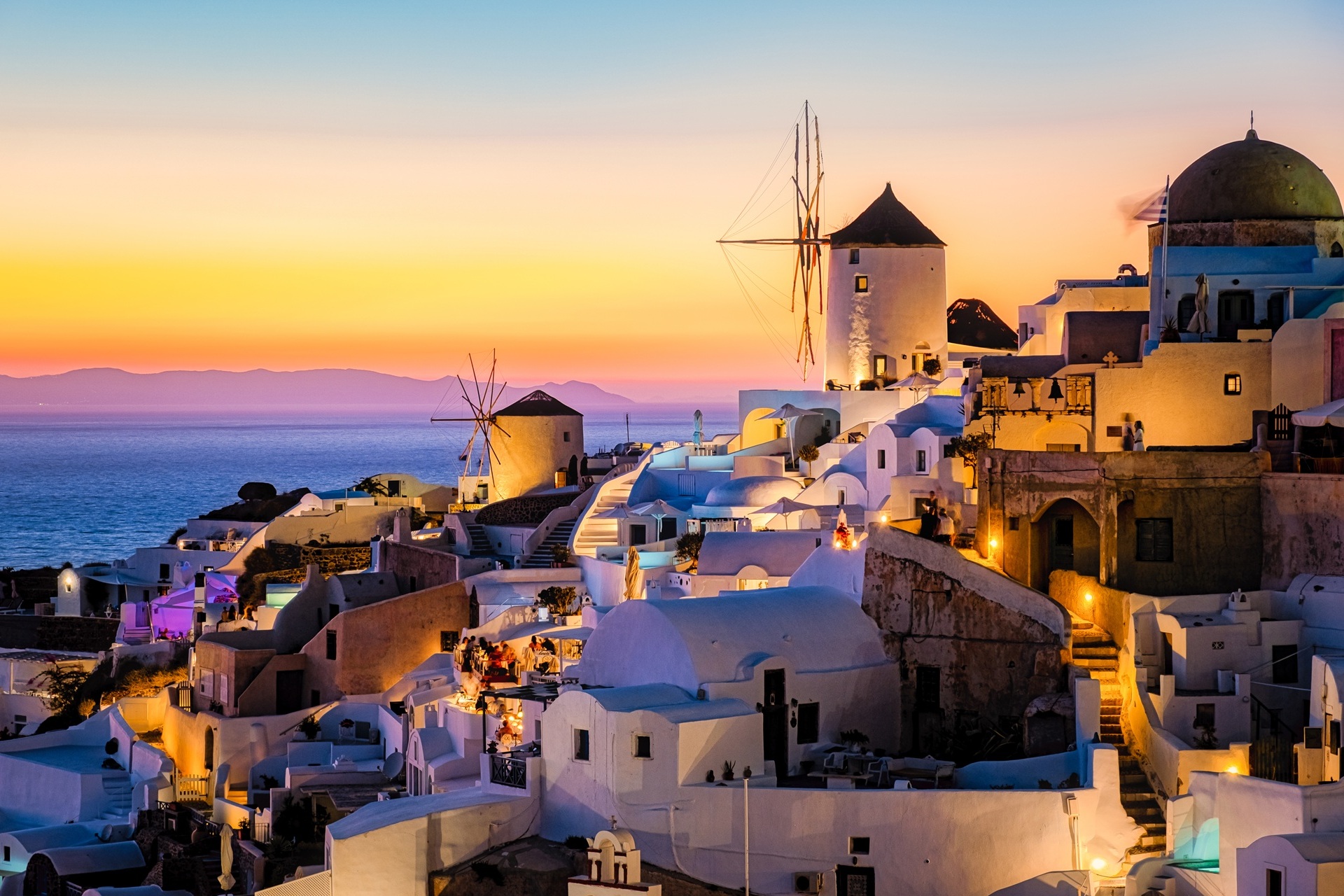 Sunset over Ohia on Santorini