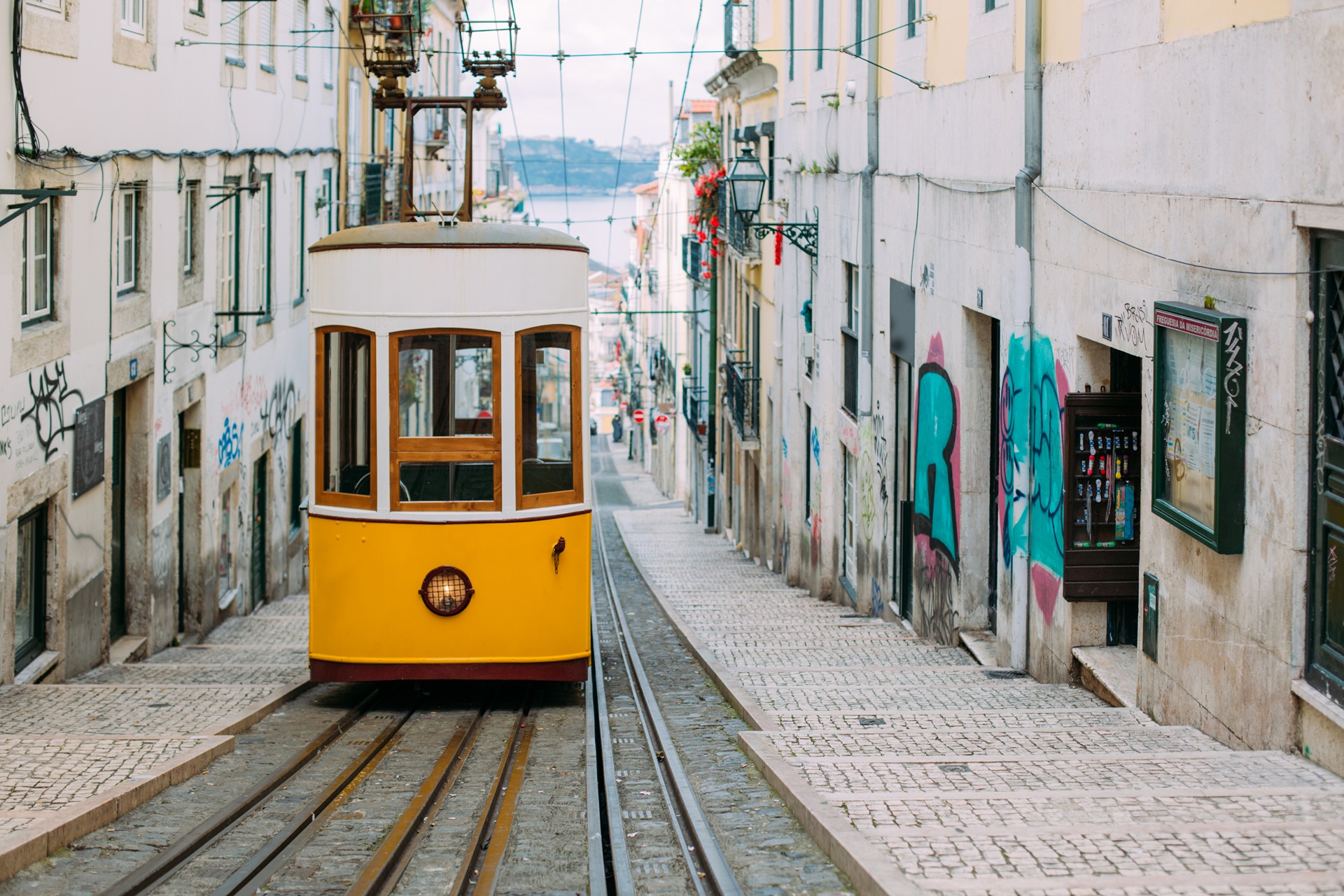 Iconic Lisbon street tram