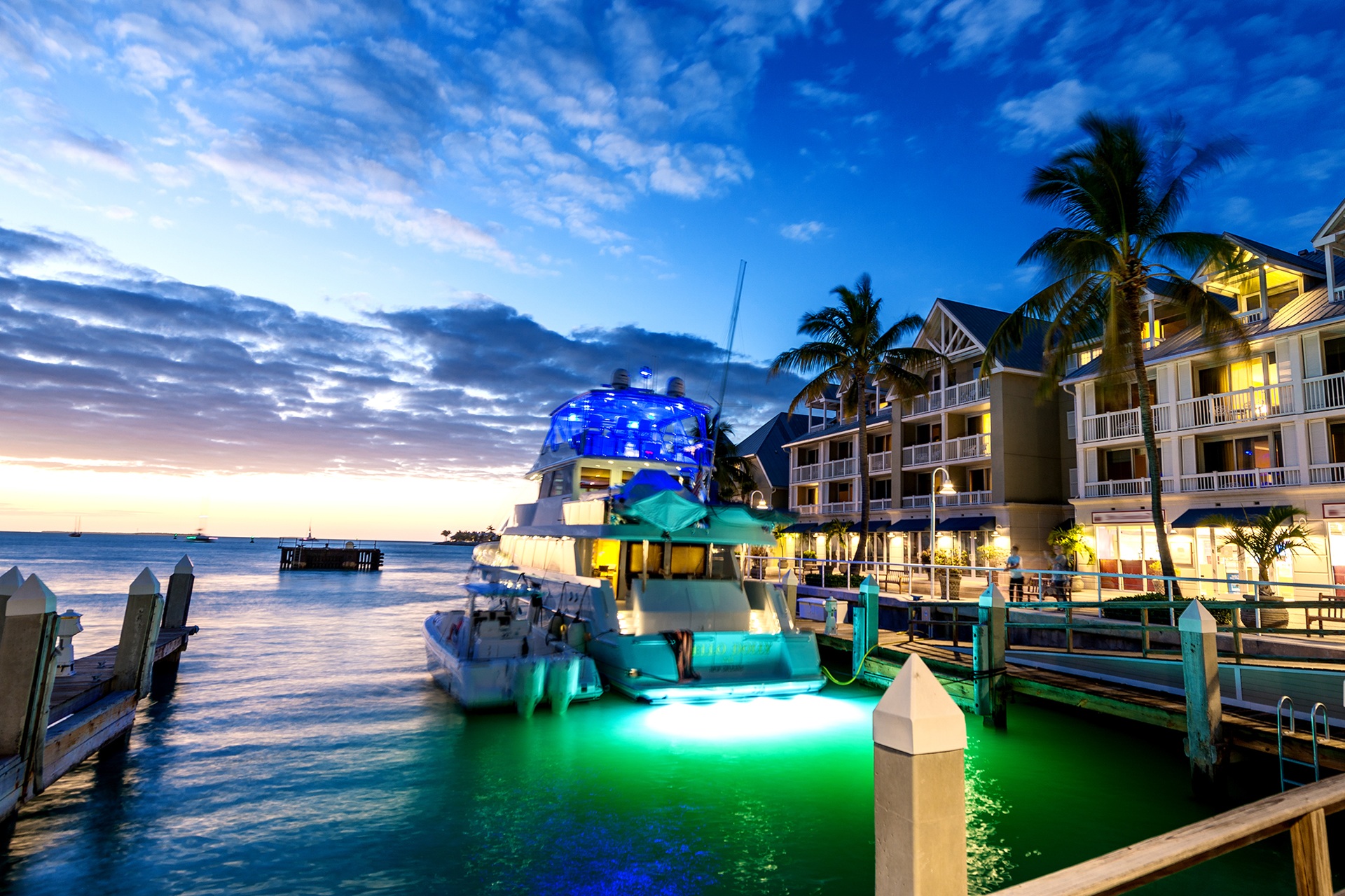 Key West Marina at dusk