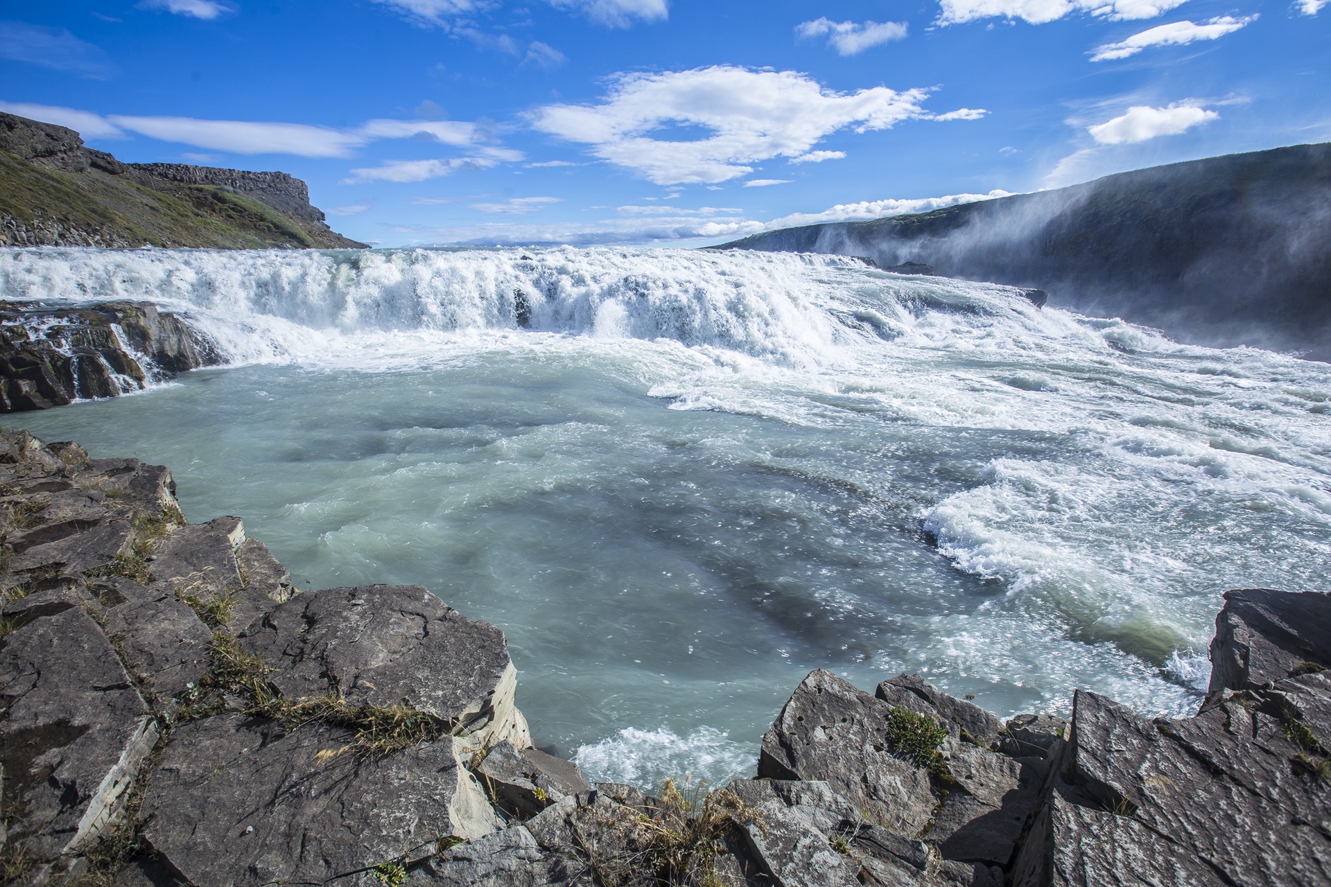 Gullfoss glacier and waterfalls