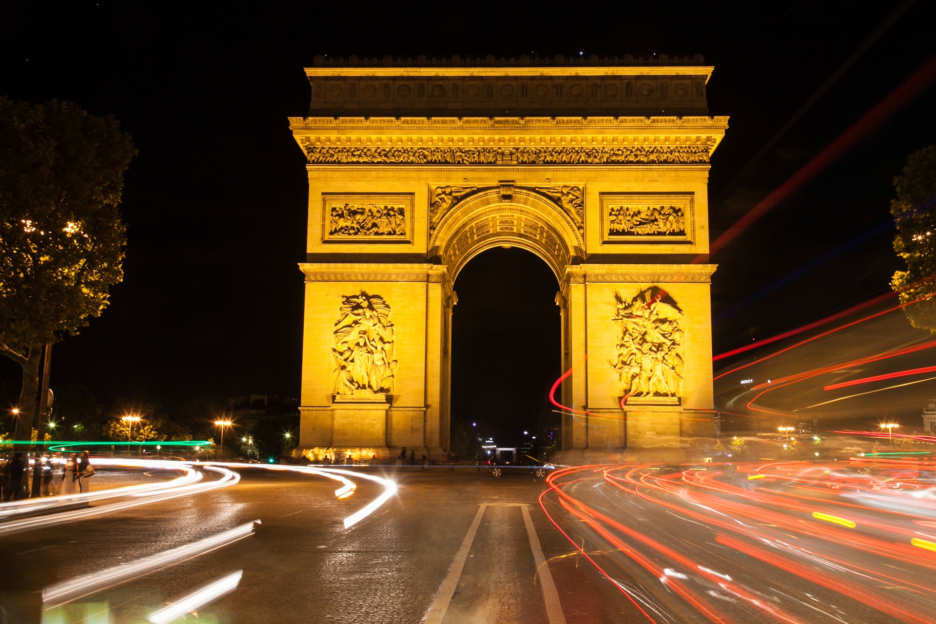 Arc de Triomphe Illuminated at night