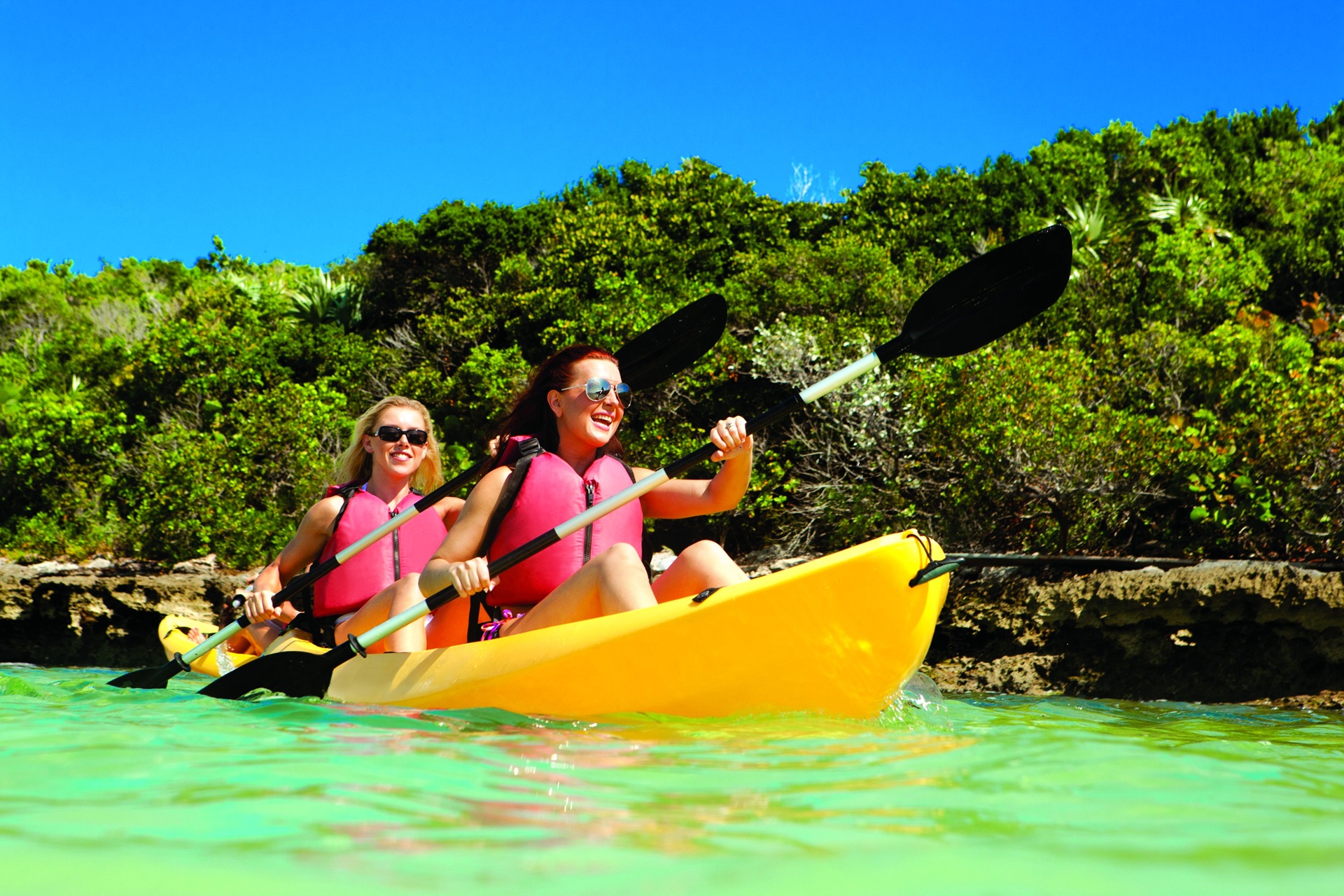Women Kayaking at Great Stirrup cay