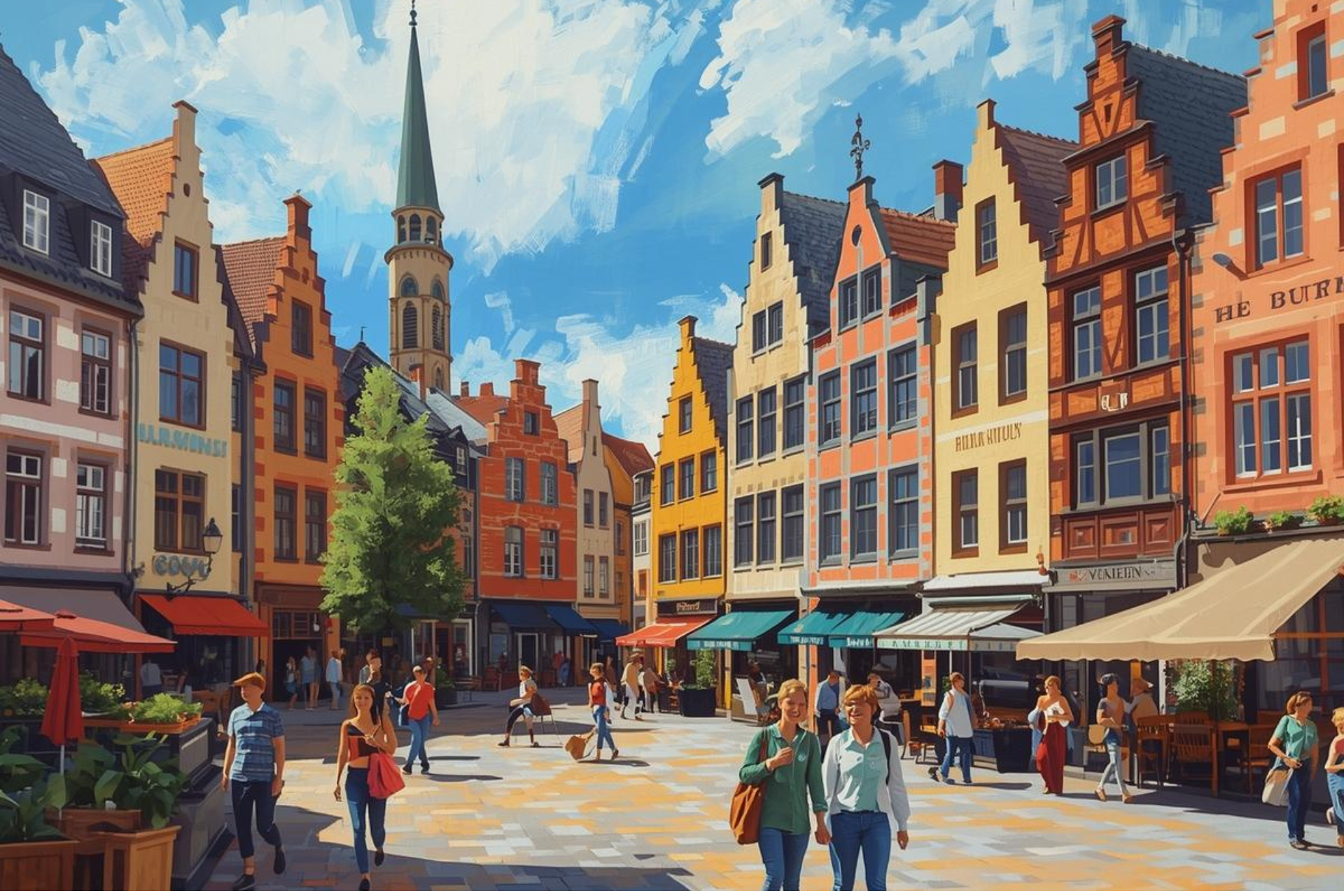 Spa Belgium Painting of Town