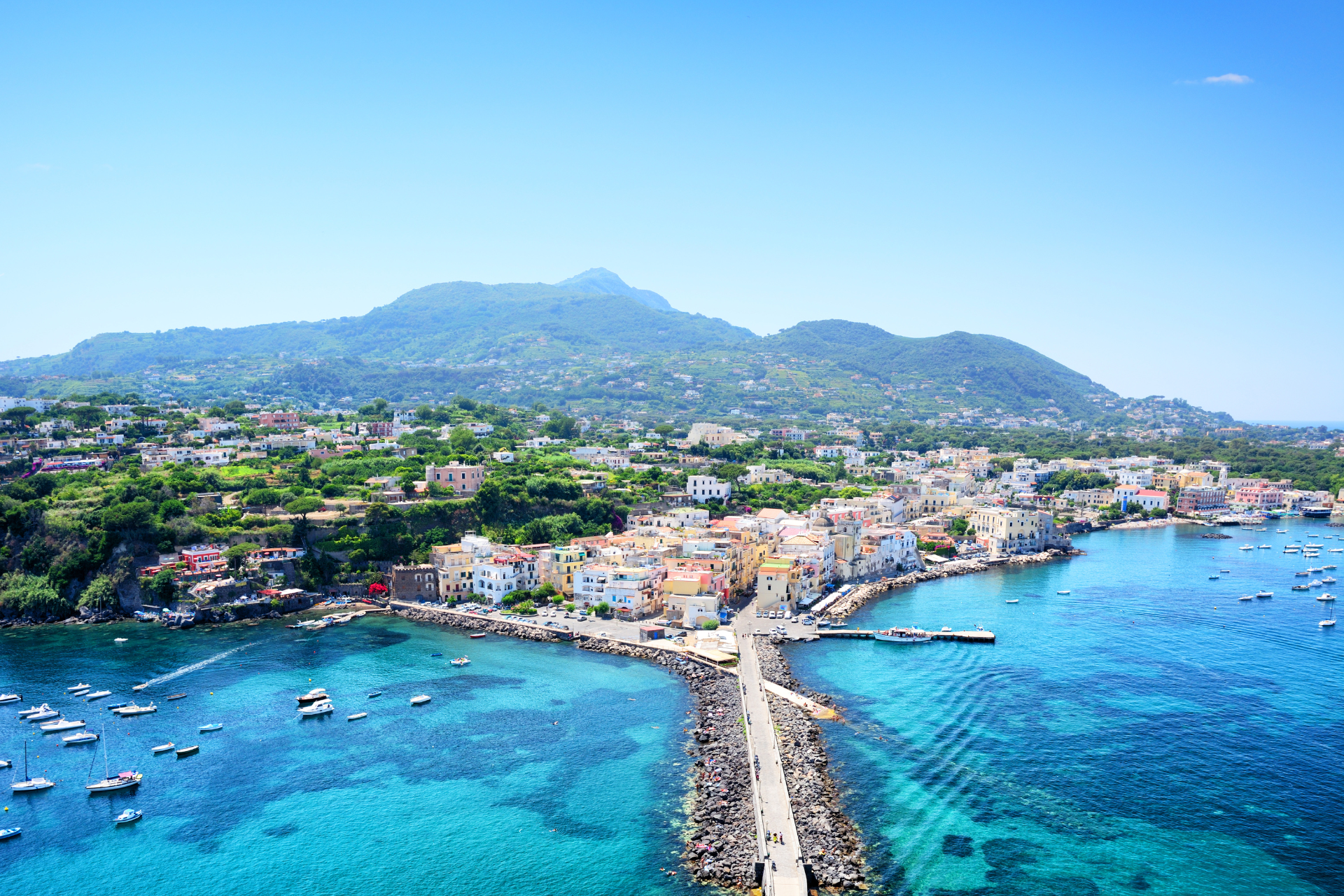 Ischia sea and road