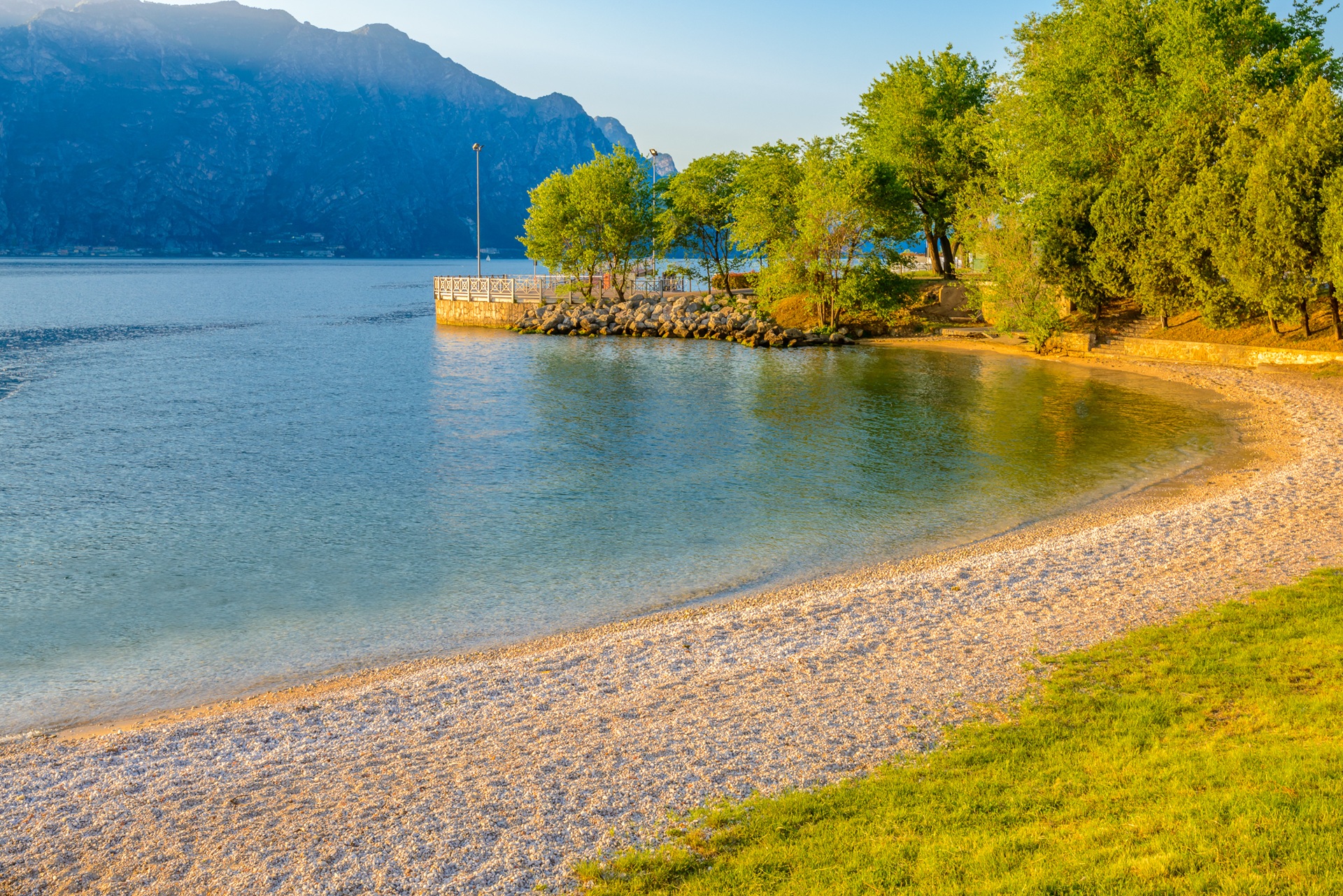 Peaceful Lake Garda at sunset