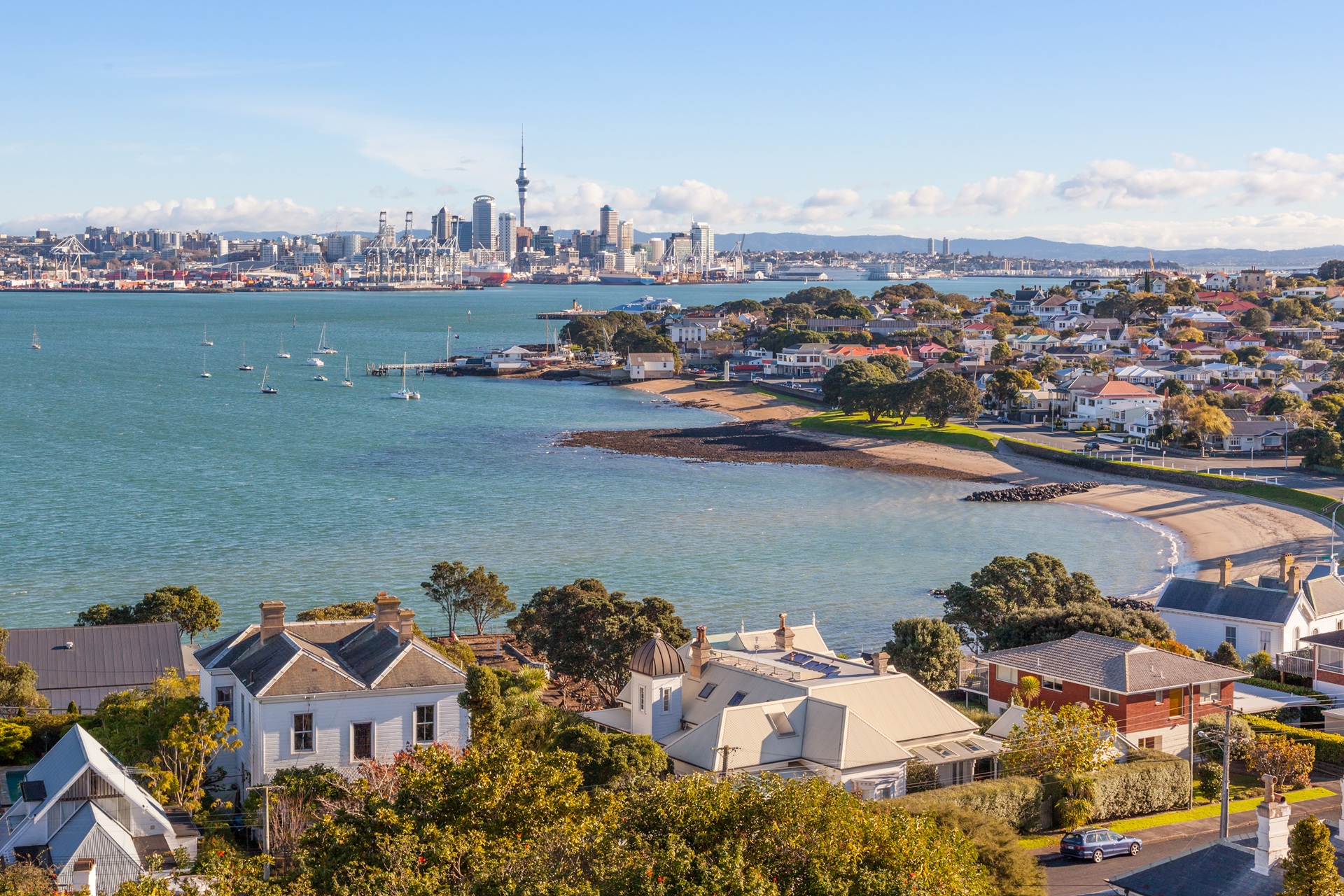 Auckland city skyline from Devonport