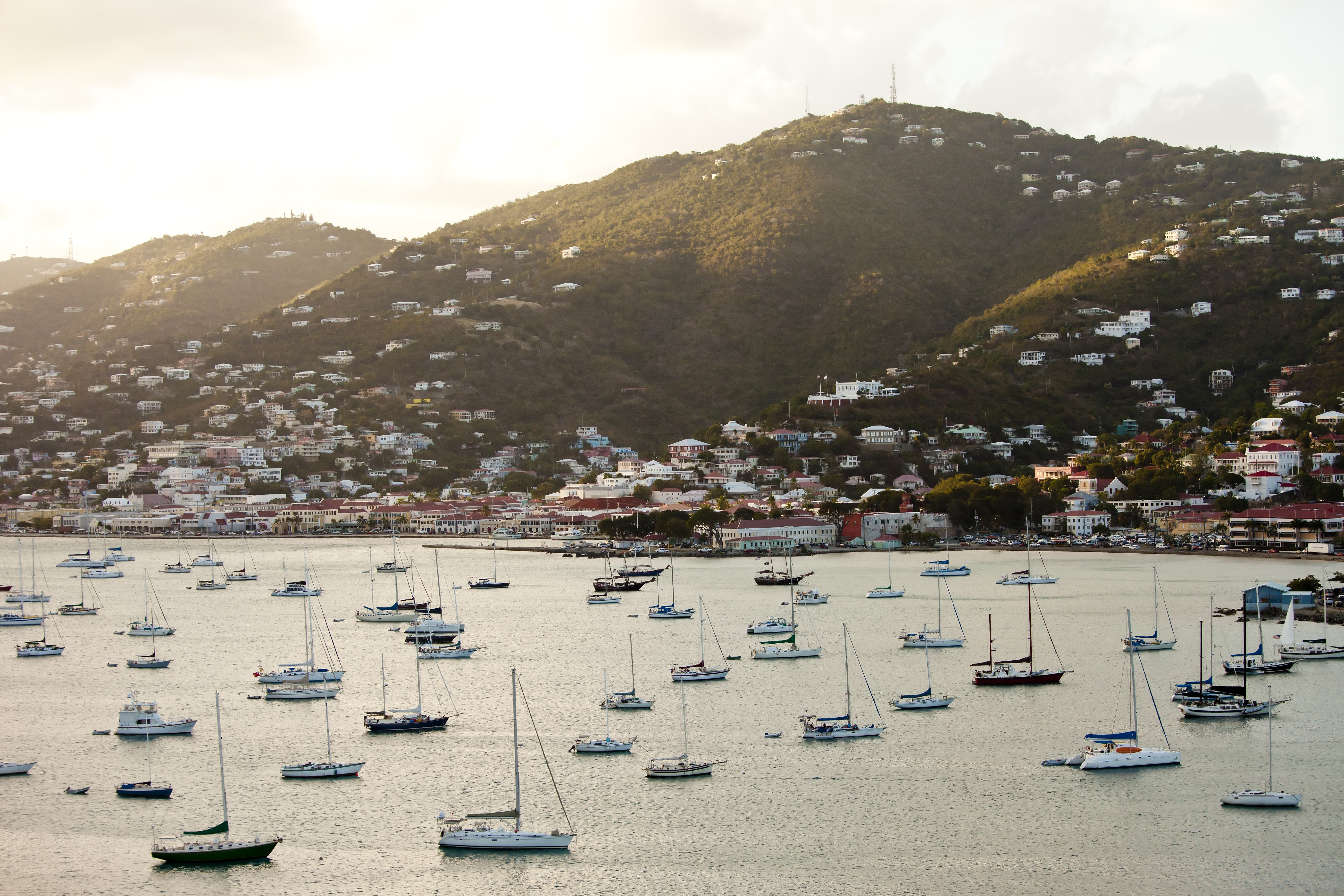 Boats Moored in Charlotte Amalie -- St Thomas