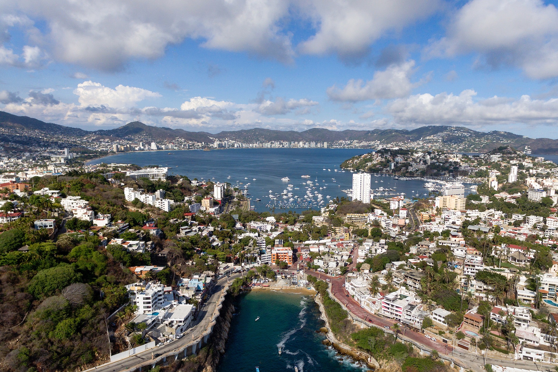 Aerial shot of Acapulco