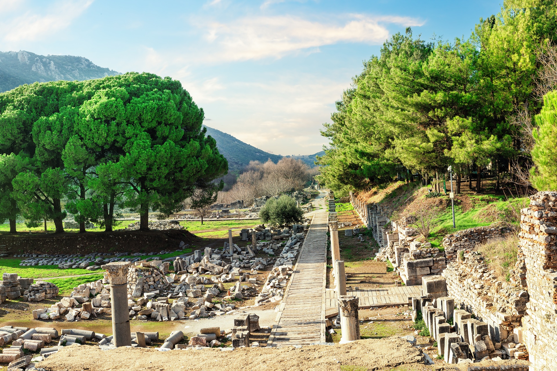 The Roman ruins of Ephesus from Kusadasi