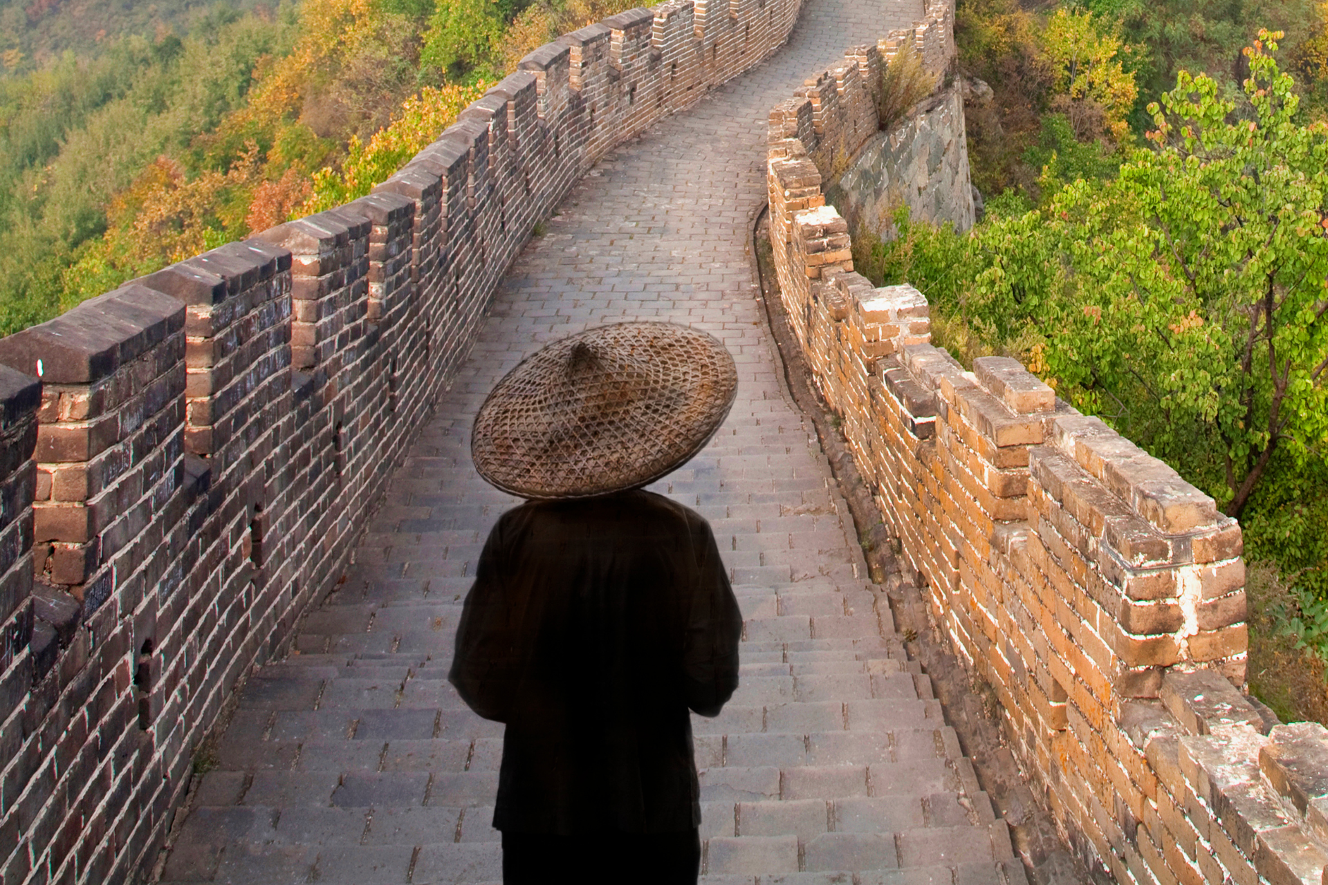 Walking on the Great Wall of China
