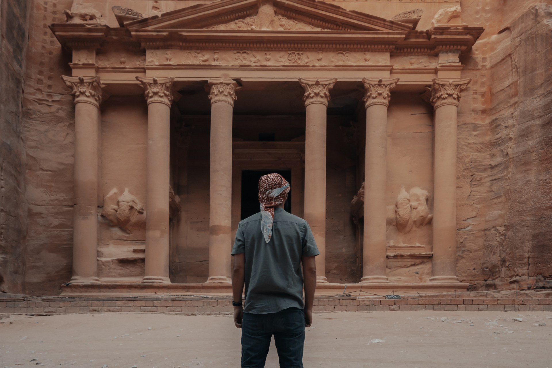 Tourist in Petra Jordan