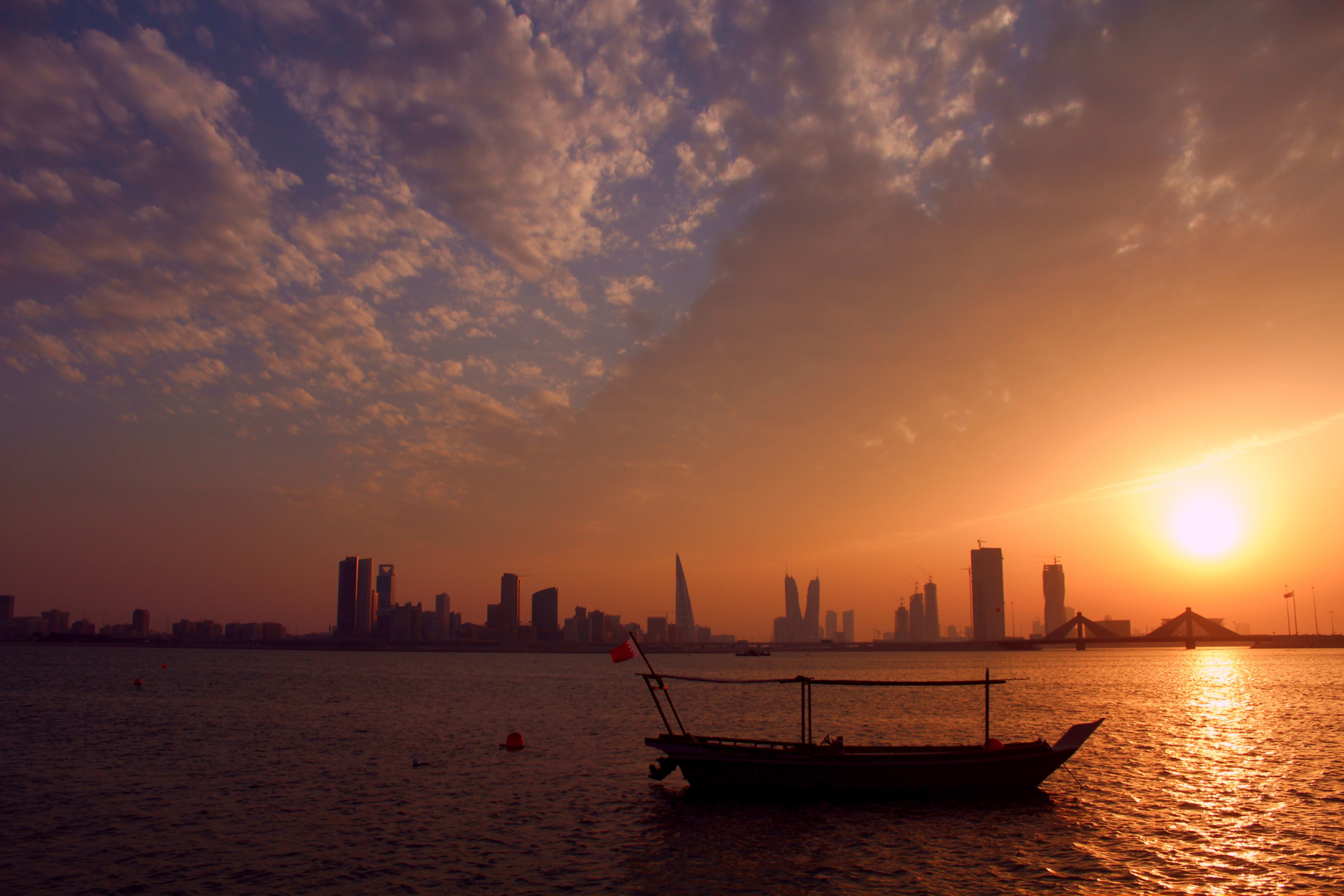 Bahrain Skyline at Sunset